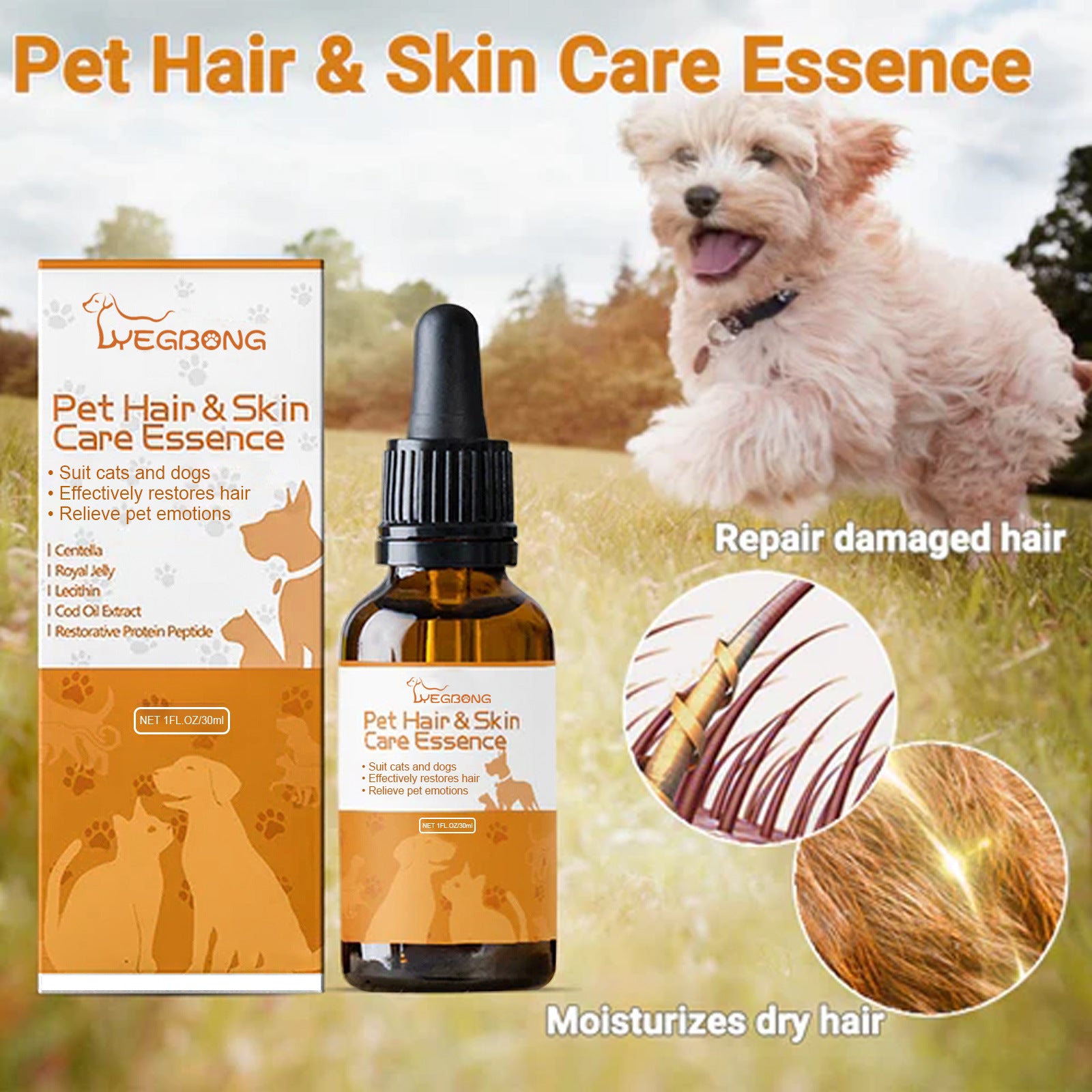 Pet Hair Care Relieve Skin Itching Hair Fluffy Soft Care Solution CITADEL