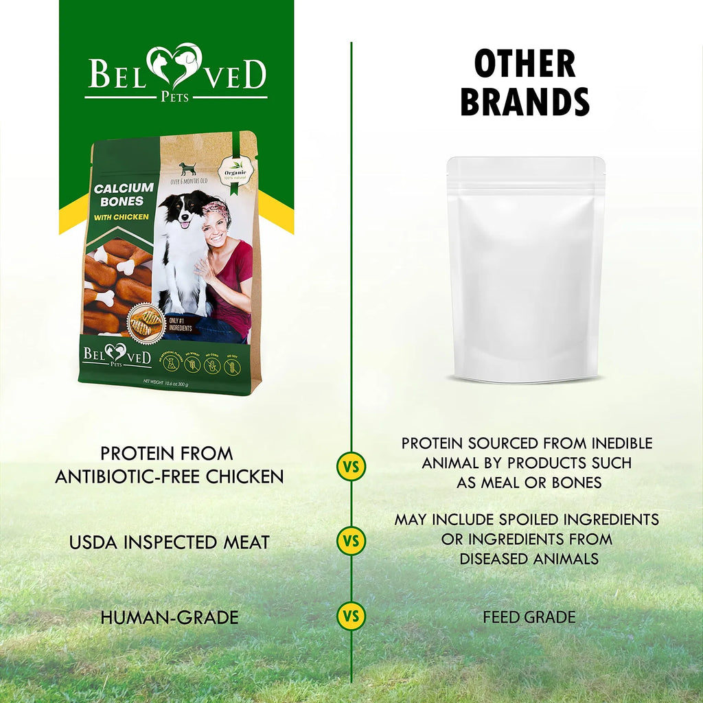 Dog Calcium Bones Wrapped Chicken & Rawhide Free Chew Treats Pet Healthy Dried Snacks Grain Free Organic Meat Chews For Training Small Large Dogs CITADEL