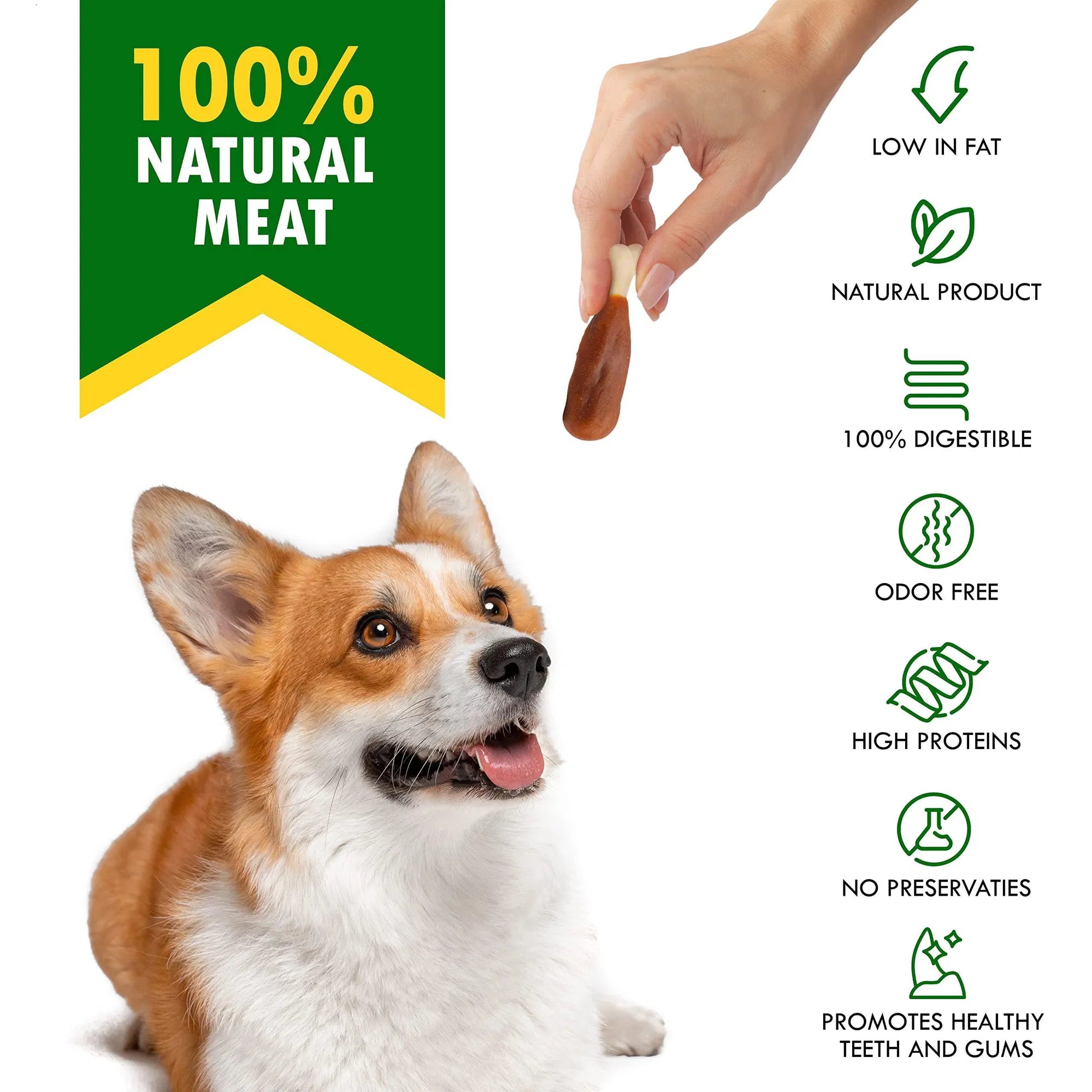 Dog Calcium Bones Wrapped Chicken & Rawhide Free Chew Treats Pet Healthy Dried Snacks Grain Free Organic Meat Chews For Training Small Large Dogs CITADEL