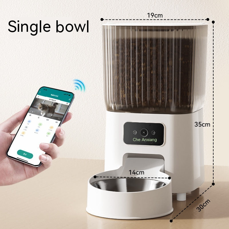 Automatic Pet Feeder Cat Intelligent Remote Control Cat Food Dog Food Timing Quantitative Video Monitoring Pet Feeding Machine CITADEL